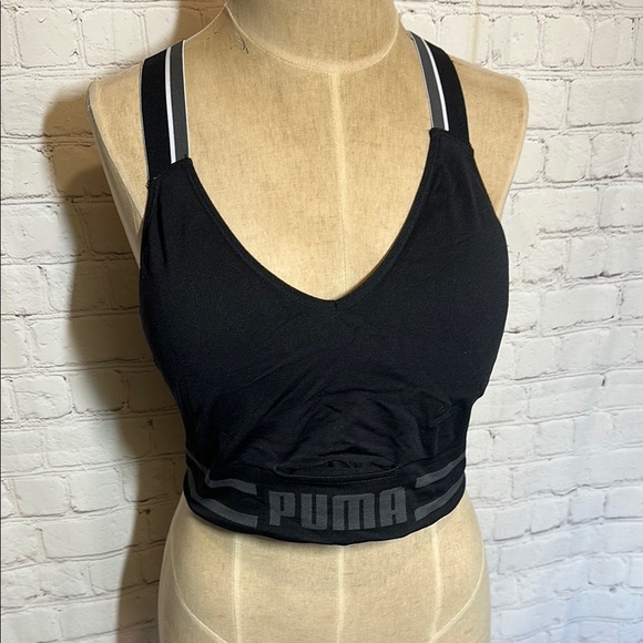 Puma Black V-Neck Sports Bra size XL - Picture 1 of 4